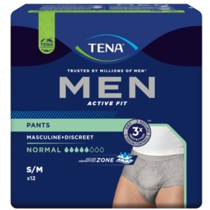 TENA MEN Active Fit Pants S/M Grå Normal 75-105cm