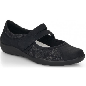 Remonte Ballerina Sort m/blomstertrykk