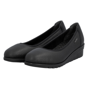 Rieker Ballerina Sko Sort Skinn