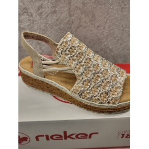 Rieker Damesandal Beige med Sølv