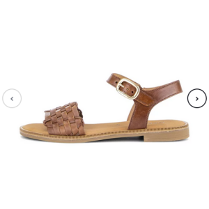 Gabor,brun, lav sandal med gullspenne