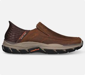Skechers Herresko Brun Skinn Slip-Ins