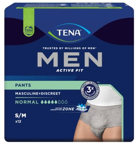TENA MEN Active Fit Pants S/M Grå Normal 75-105cm