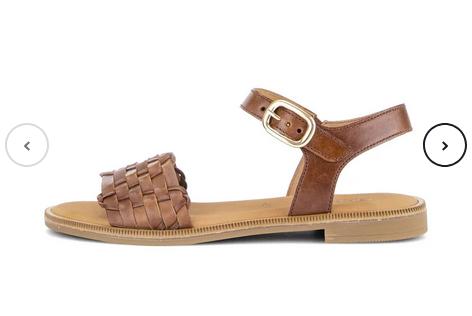 Gabor,brun, lav sandal med gullspenne