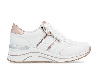 Remonte Hvit Sneakers m/bronsedetaljer