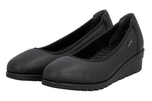 Rieker Ballerina Sko Sort Skinn
