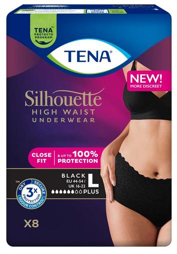 TENA Silhouette Pants Plus Høyt liv Sort L
