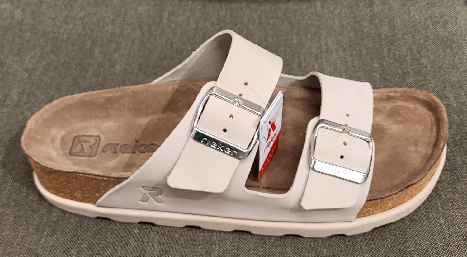 Rieker Sandal Gråbeige Skinn